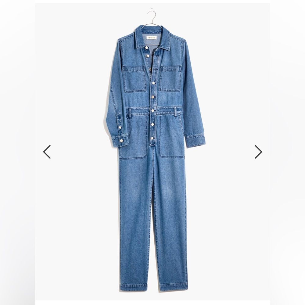 Madewell Denim Relaxed Coverall Jumpsuit in Glenroy Wash Standard fit sz S NWOT